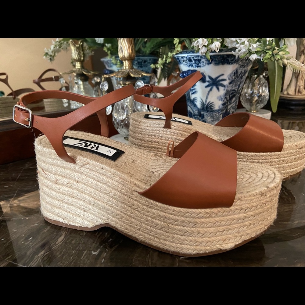 ZARA Jute Platform Wedges